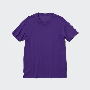 Uniqlo Dry Crew Neck Kort-Sleeve Color T Shirts Herre Lilla | 5703-FPJAU